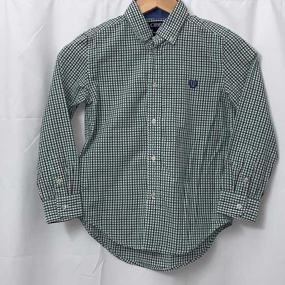 Boys Chaps Plaid Button Down Long Sleeve Shirt Size 7 EUC - Picture 1 of 7